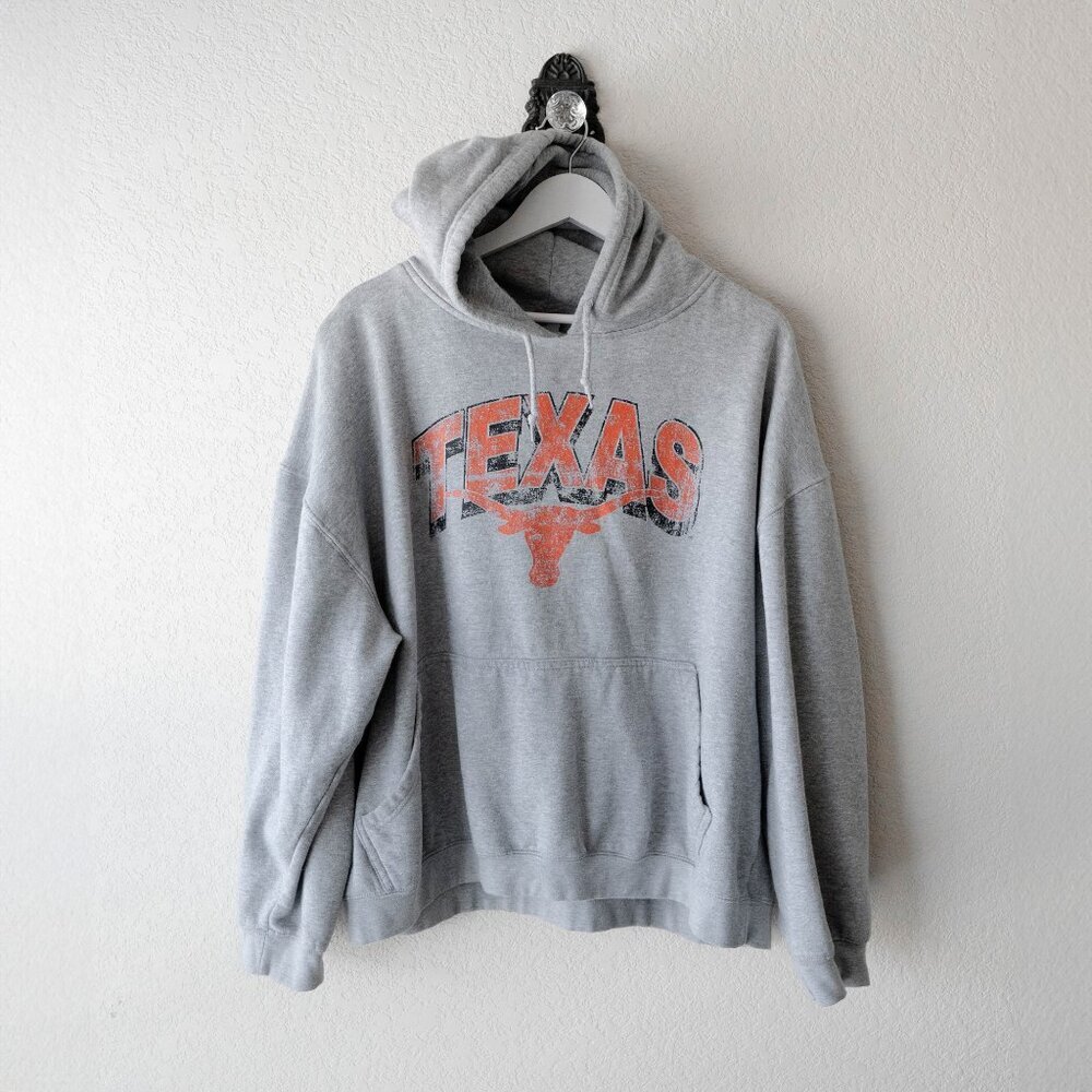 Vintage NCAA Texas Longhorns Hoodie | Men’s 2XL Gray University of TX Sweatshirt